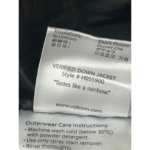 Volcom Thermonite Verified Down Jacket Small Green Insulated Snowboard Ski Coat - Picture 12 of 14